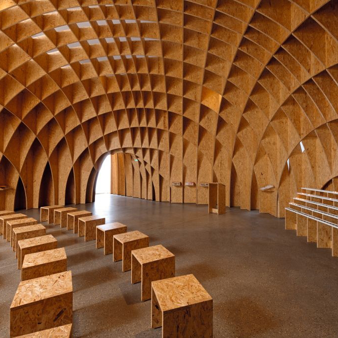 OSB Boards in Highway Church