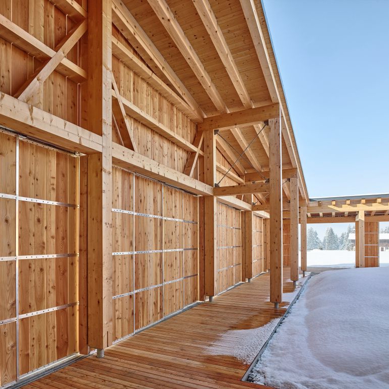 Structural wood boards in Freiland-Hof Home
