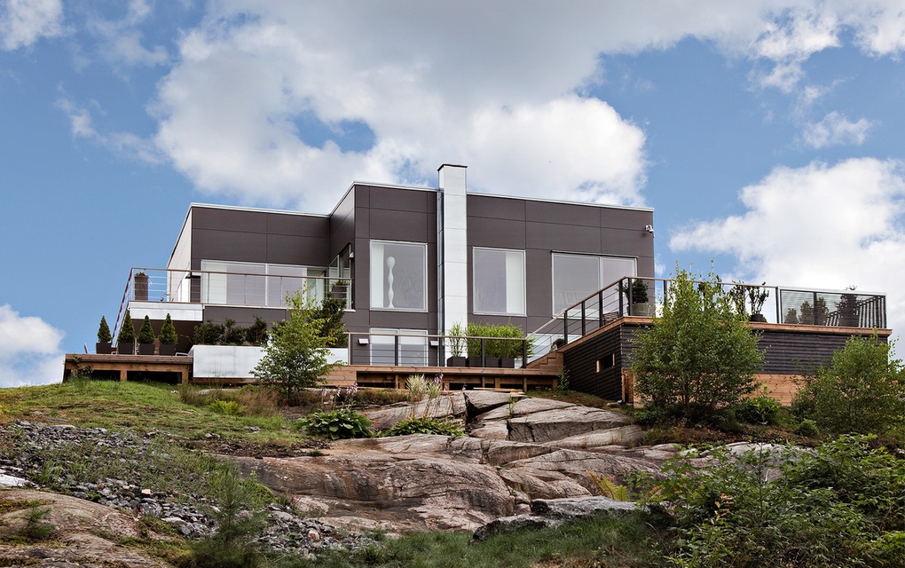 Fiber Cement Cladding Panels in House Hindås