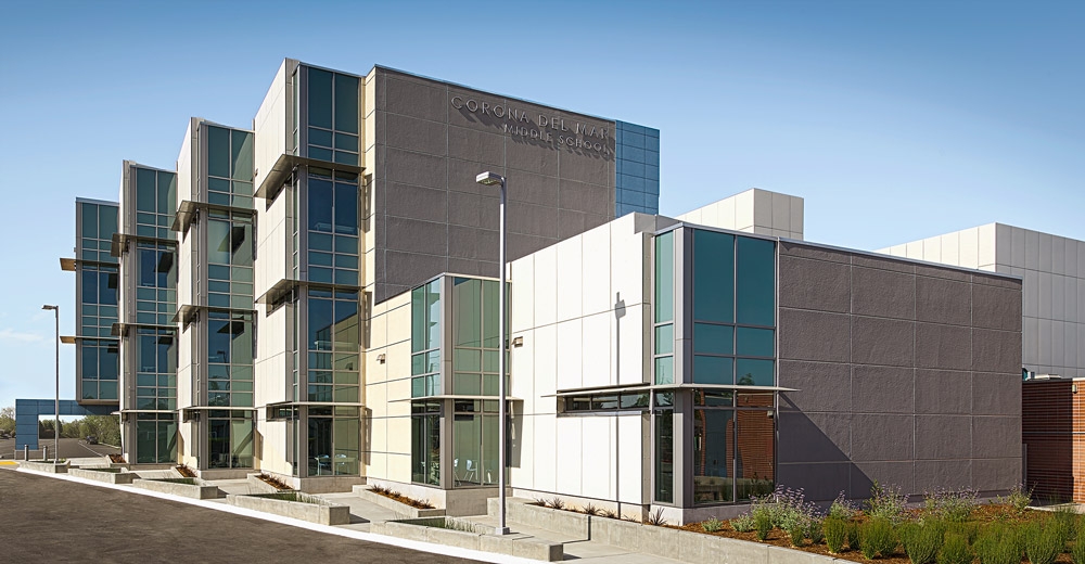 Rainscreen Cladding in Corona del Mar Middle School Enclave
