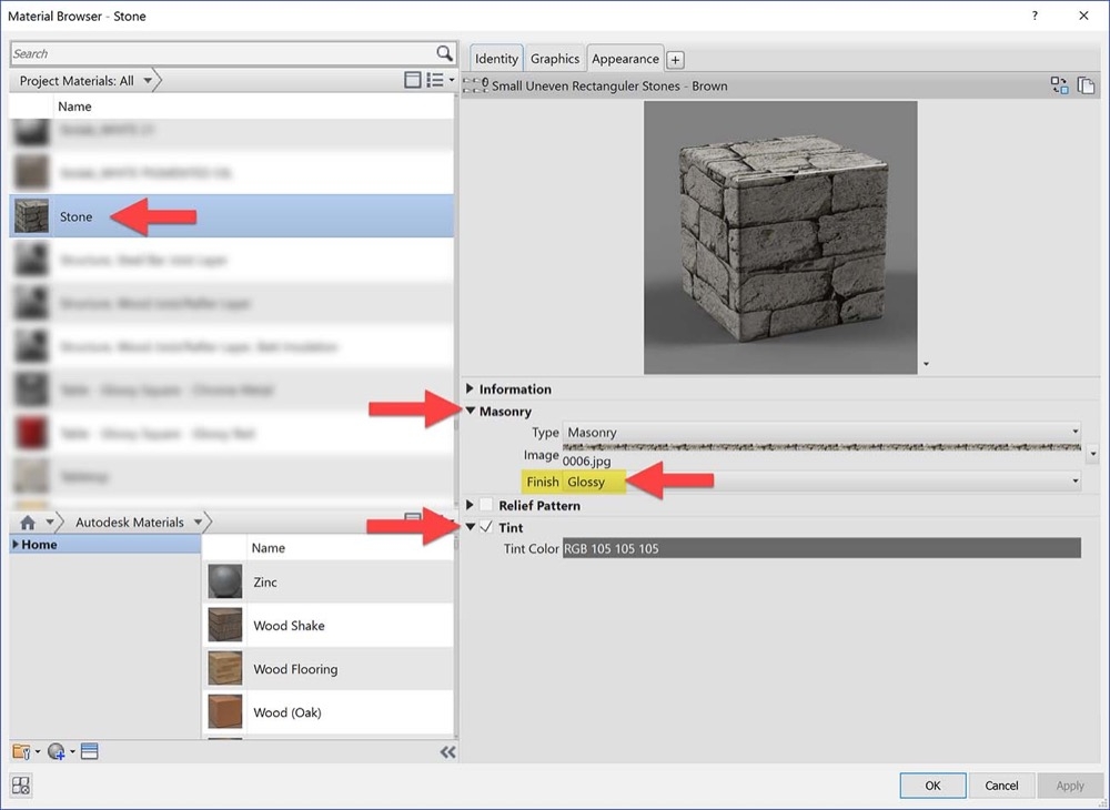 Revit Materials: Stone & Masonry