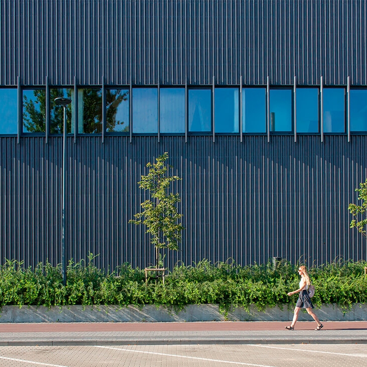 Lunawood Thermowood Façade in Ogmios City Public Space