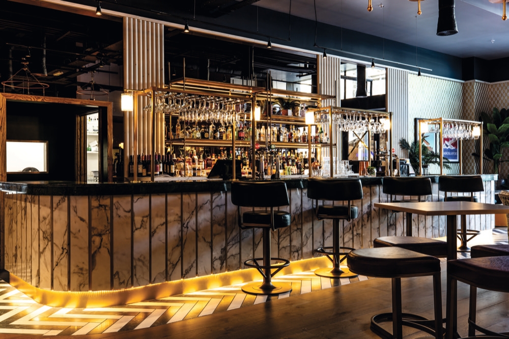 EGGER laminate in Allstar Lanes Bar