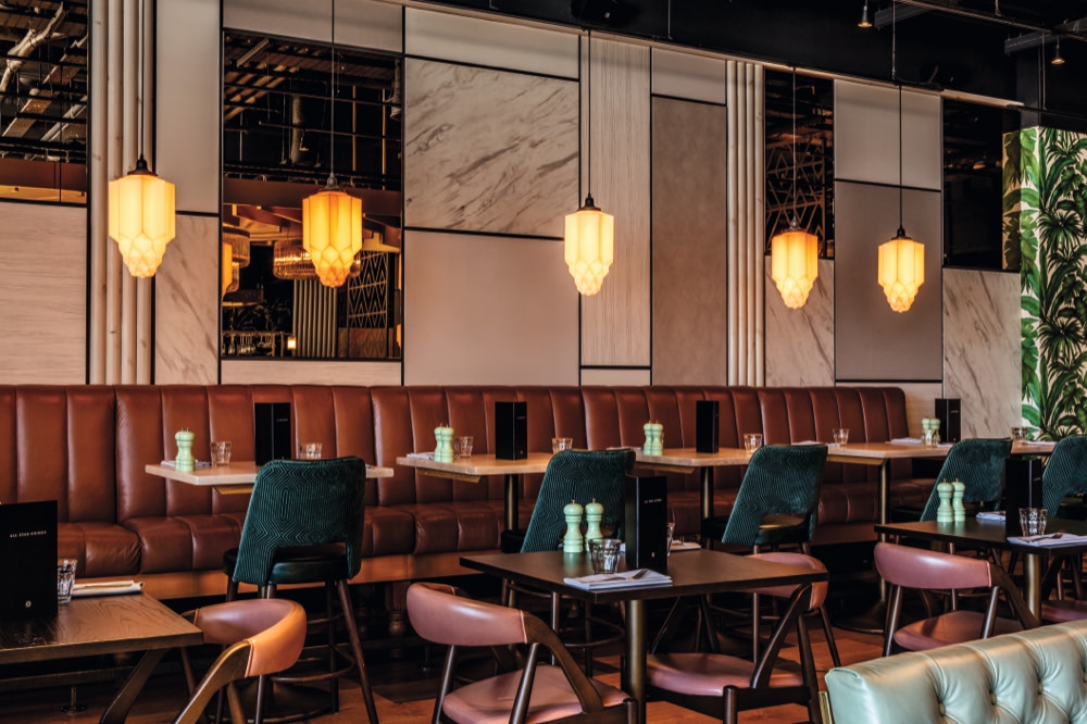 EGGER laminate in Allstar Lanes Bar