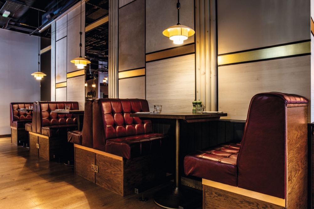 EGGER laminate in Allstar Lanes Bar