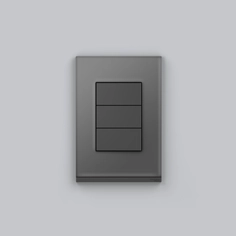 Placa 4x2 3P/ALU para interruptores e tomadas - Dark Glass Graphite