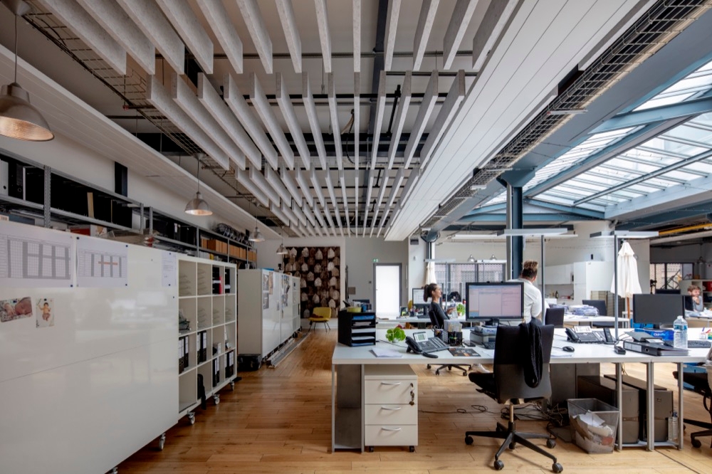 Acoustic Ceilings – HeartFelt® Baffle Ceiling System