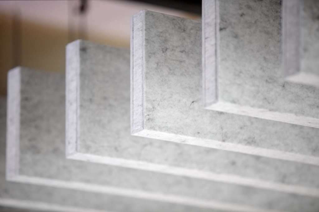 Acoustic Ceilings – HeartFelt® Baffle Ceiling System