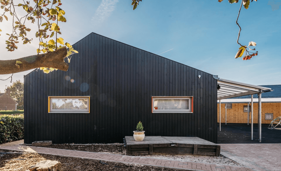 Lunawood Thermowood Façade in Eaton Socon Pre-School