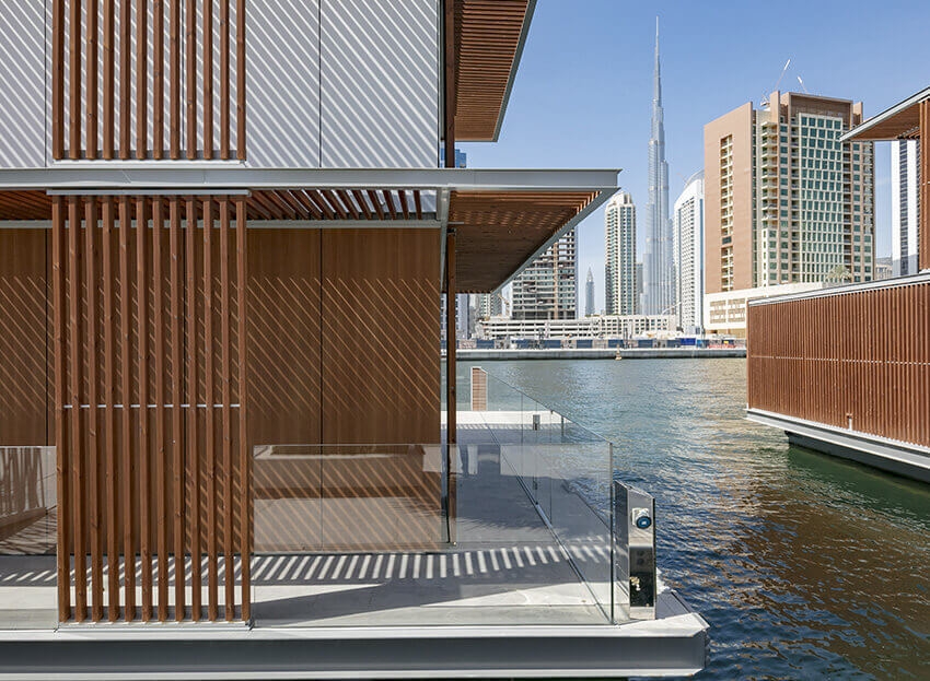 Lunawood Thermowood Façade in Marasi Water Homes in Dubai