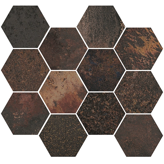 Corten Graphite Mosaic Hexagon