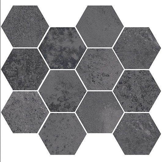 Corten Iron Mosaic Hexagon