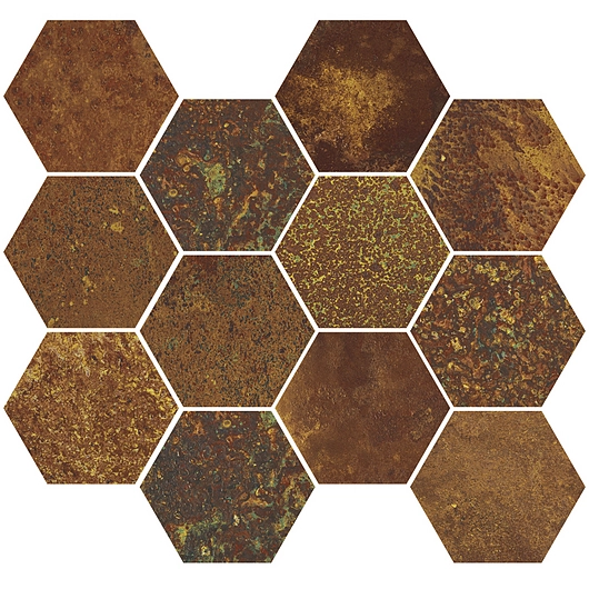 Corten Oxidum Mosaic Hexagon