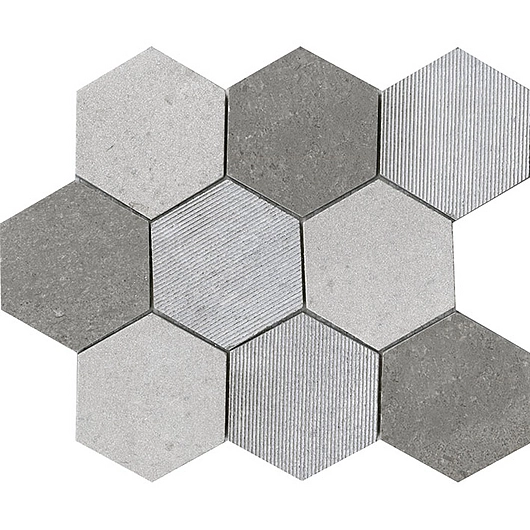 World Hexagon Texture Grey