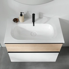 Mineral-Cast Washbasin and Vanity - Fiumo