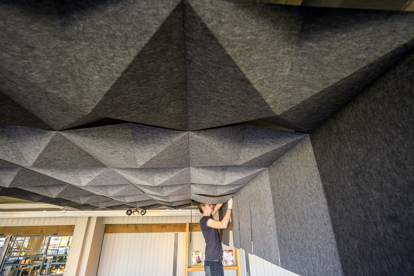 Acoustic Ceilings - HeartFelt® Origami Ceiling System