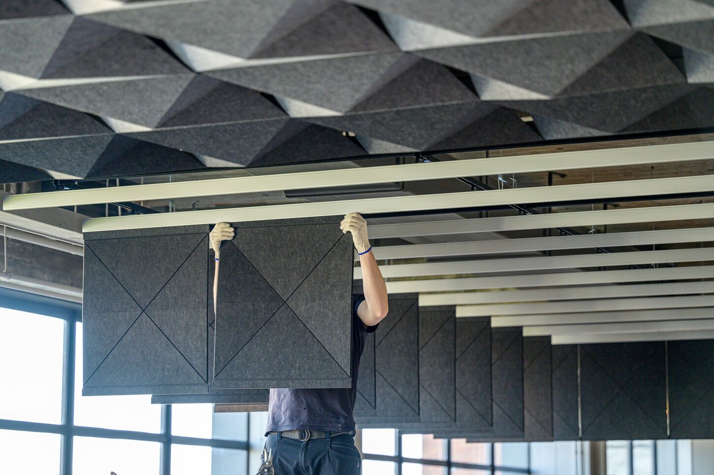 Acoustic Ceilings - HeartFelt® Origami Ceiling System