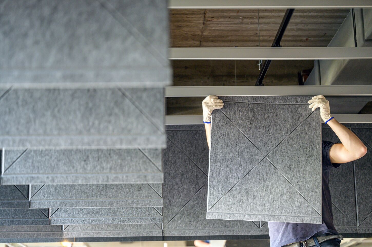 Acoustic Ceilings - HeartFelt® Origami Ceiling System