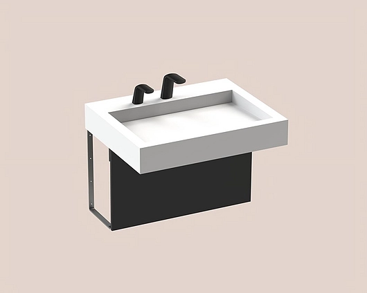The Splash Lab | Monolith A Series | 1 User 2 Fittings - Black - Square