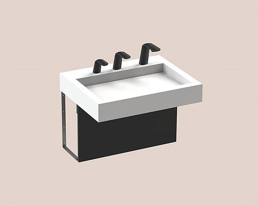 The Splash Lab | Monolith A Series | 1 User 3 Fittings - Black - Square