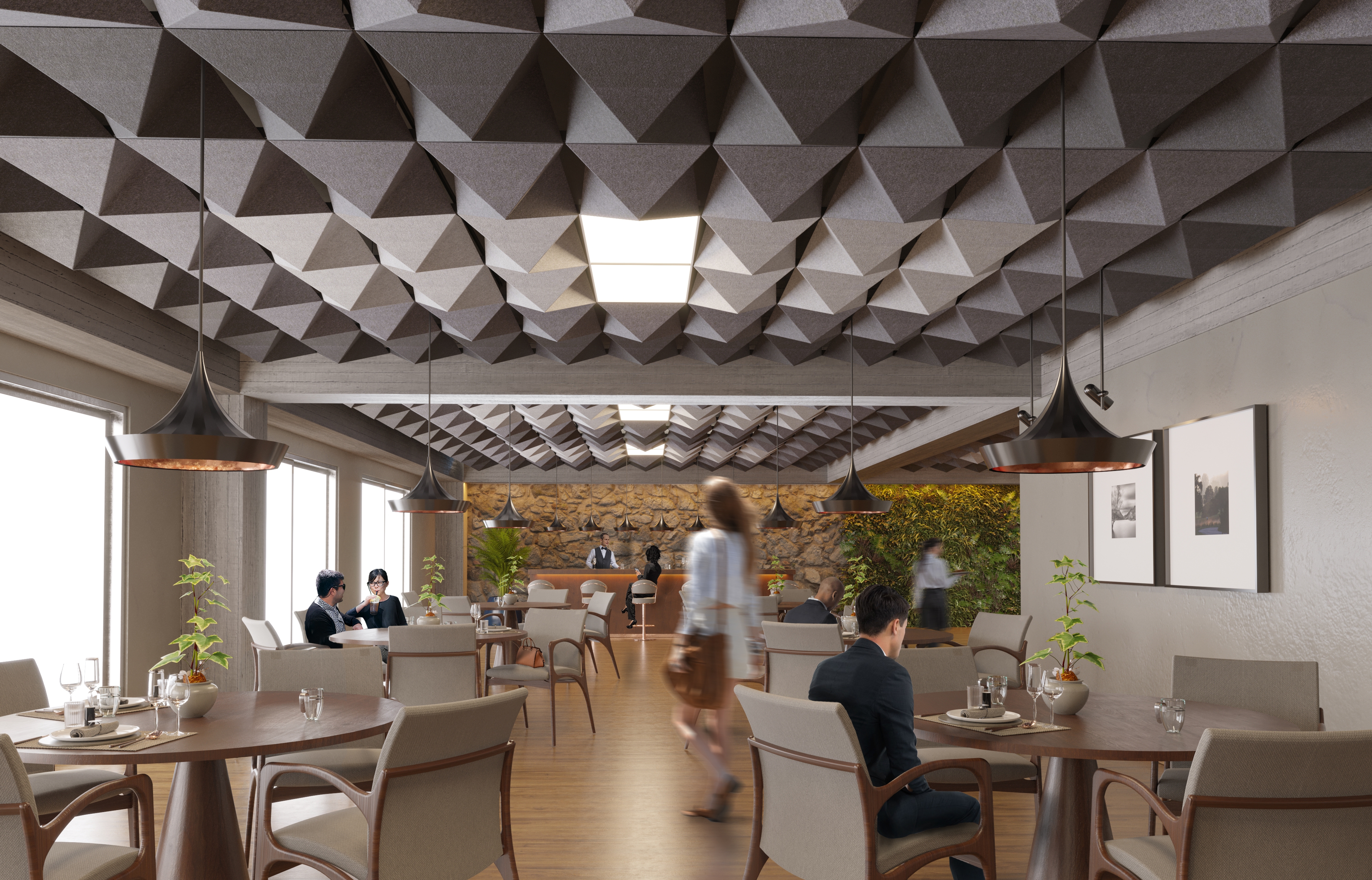 Acoustic Ceilings - HeartFelt® Origami Ceiling System