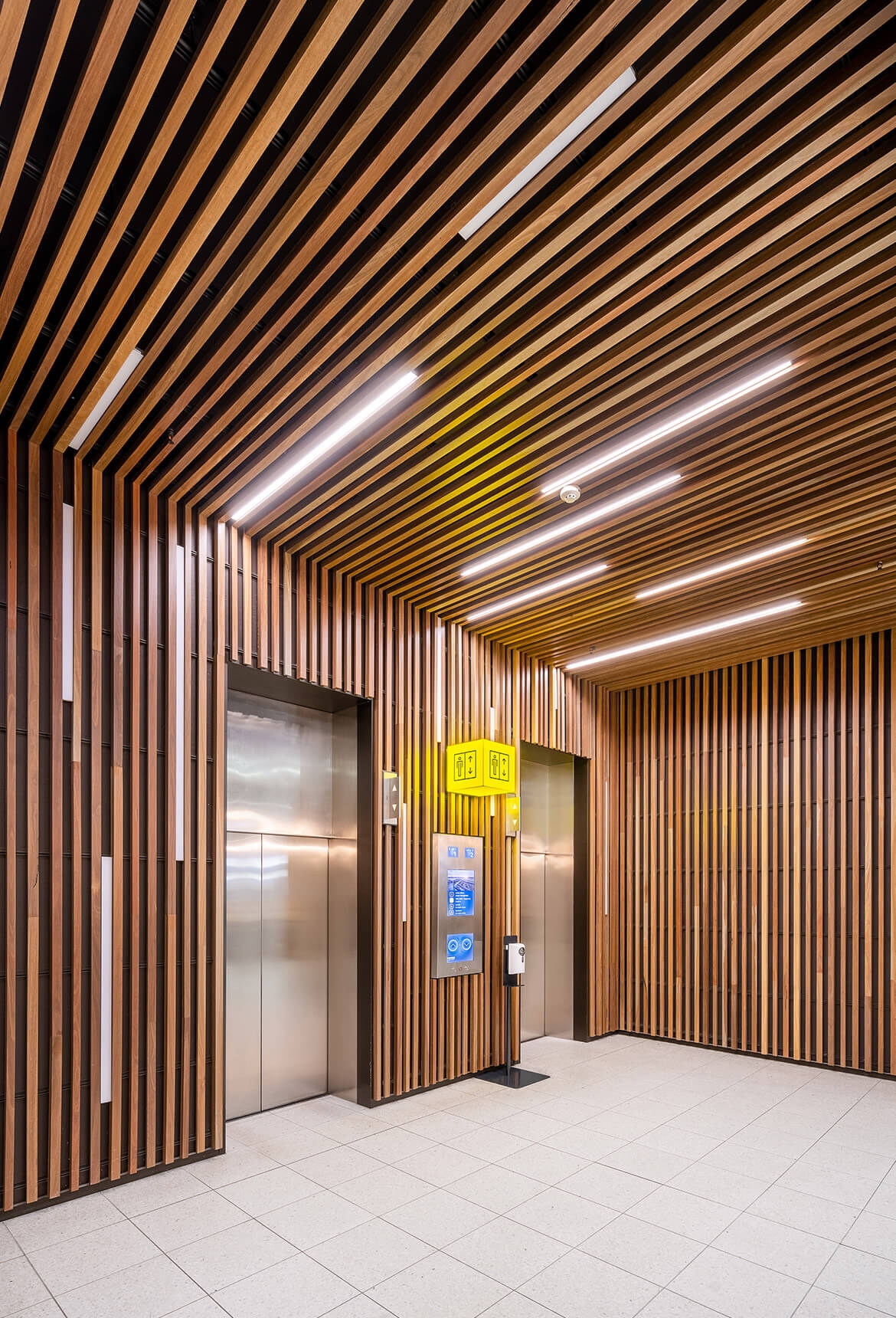 Timber Click-on Battens at Melbourne Airport T2