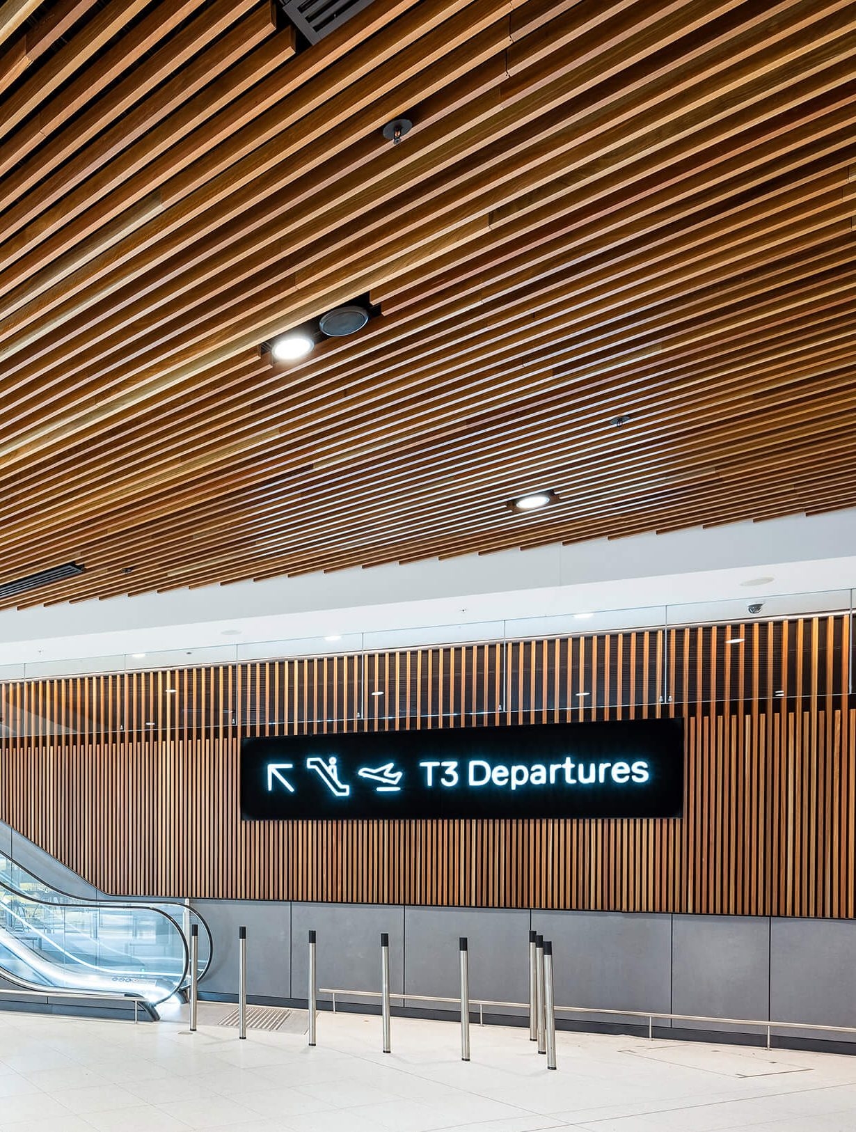Timber Click-on Battens at Melbourne Airport T2