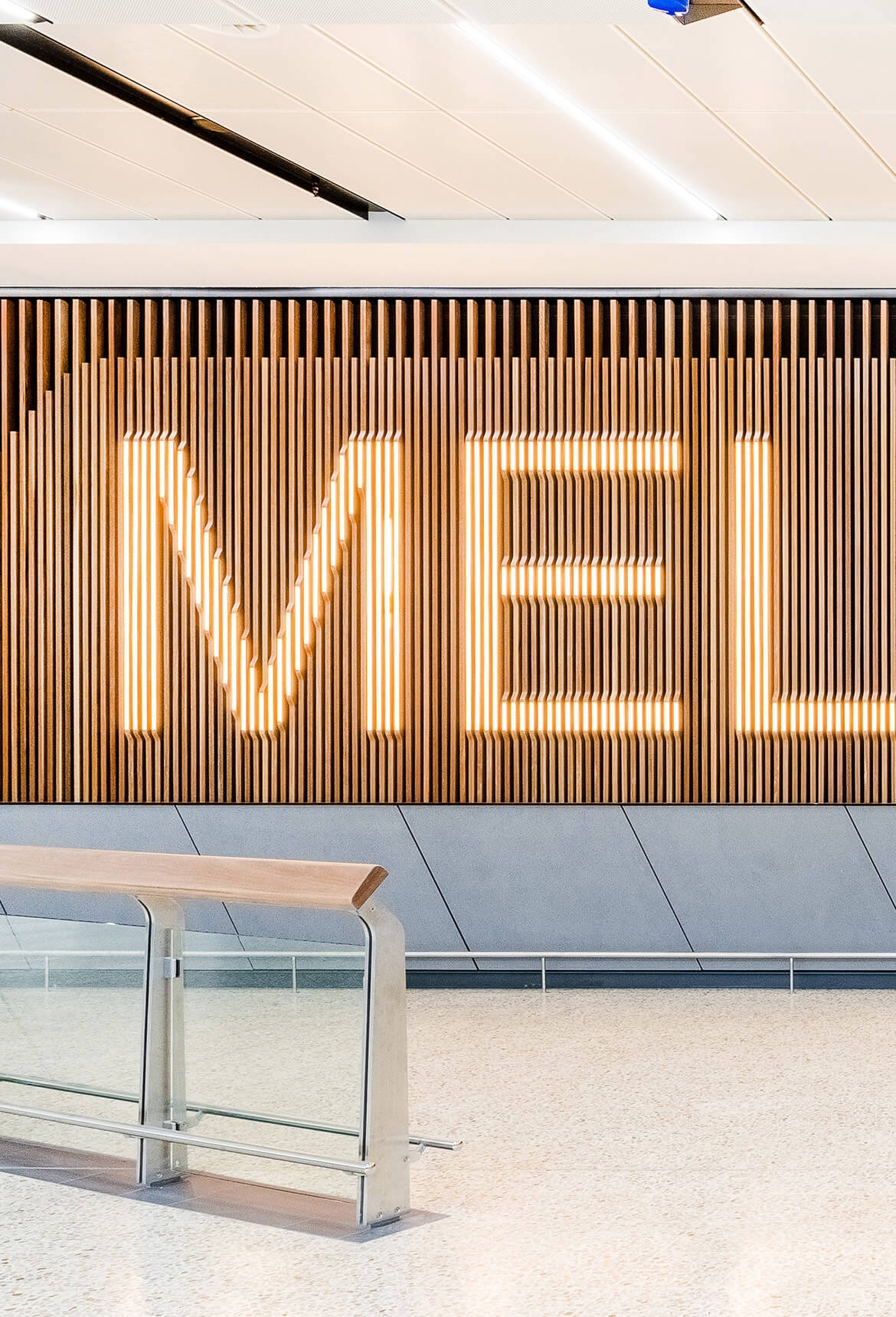 Timber Click-on Battens at Melbourne Airport T2