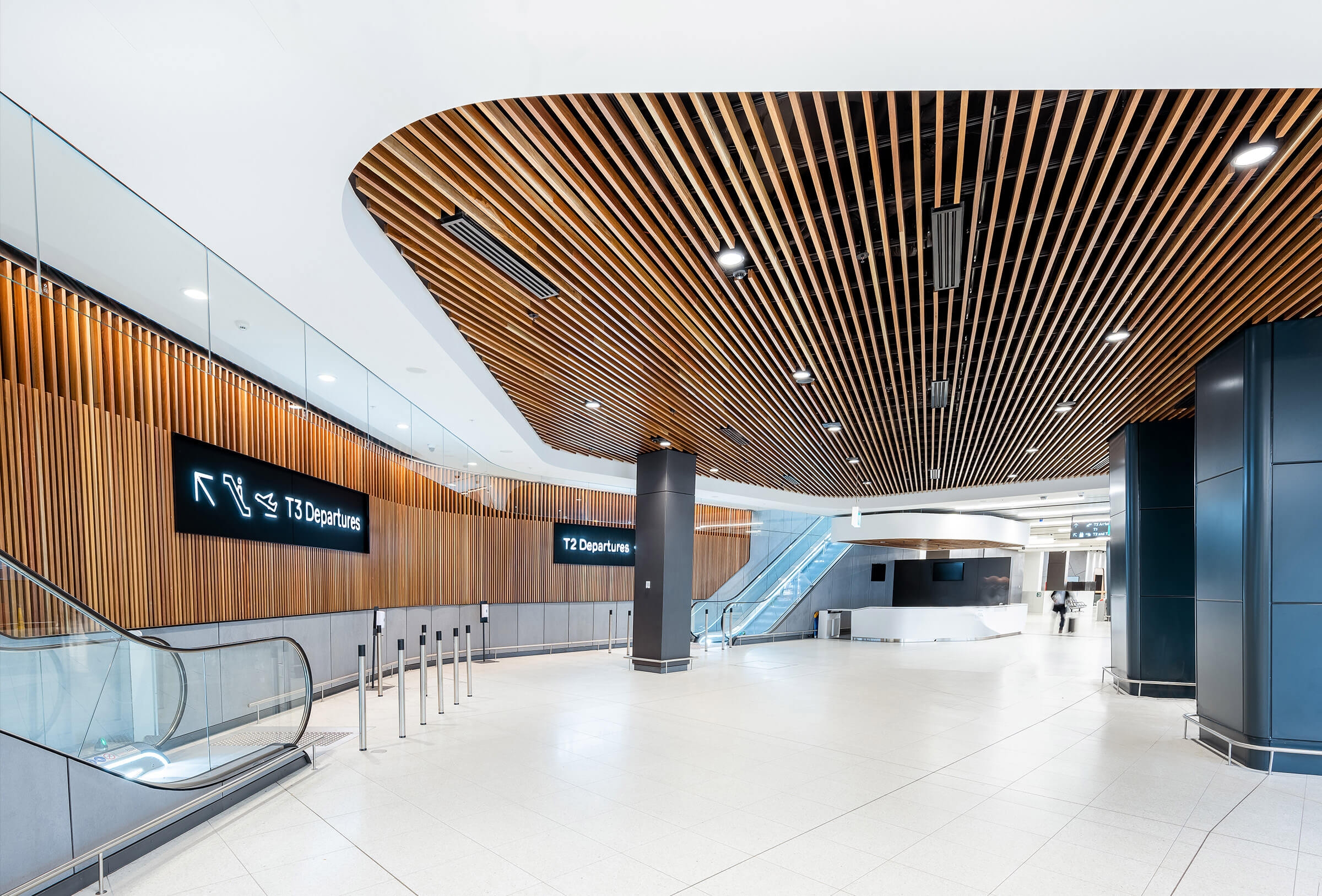 Timber Click-on Battens at Melbourne Airport T2