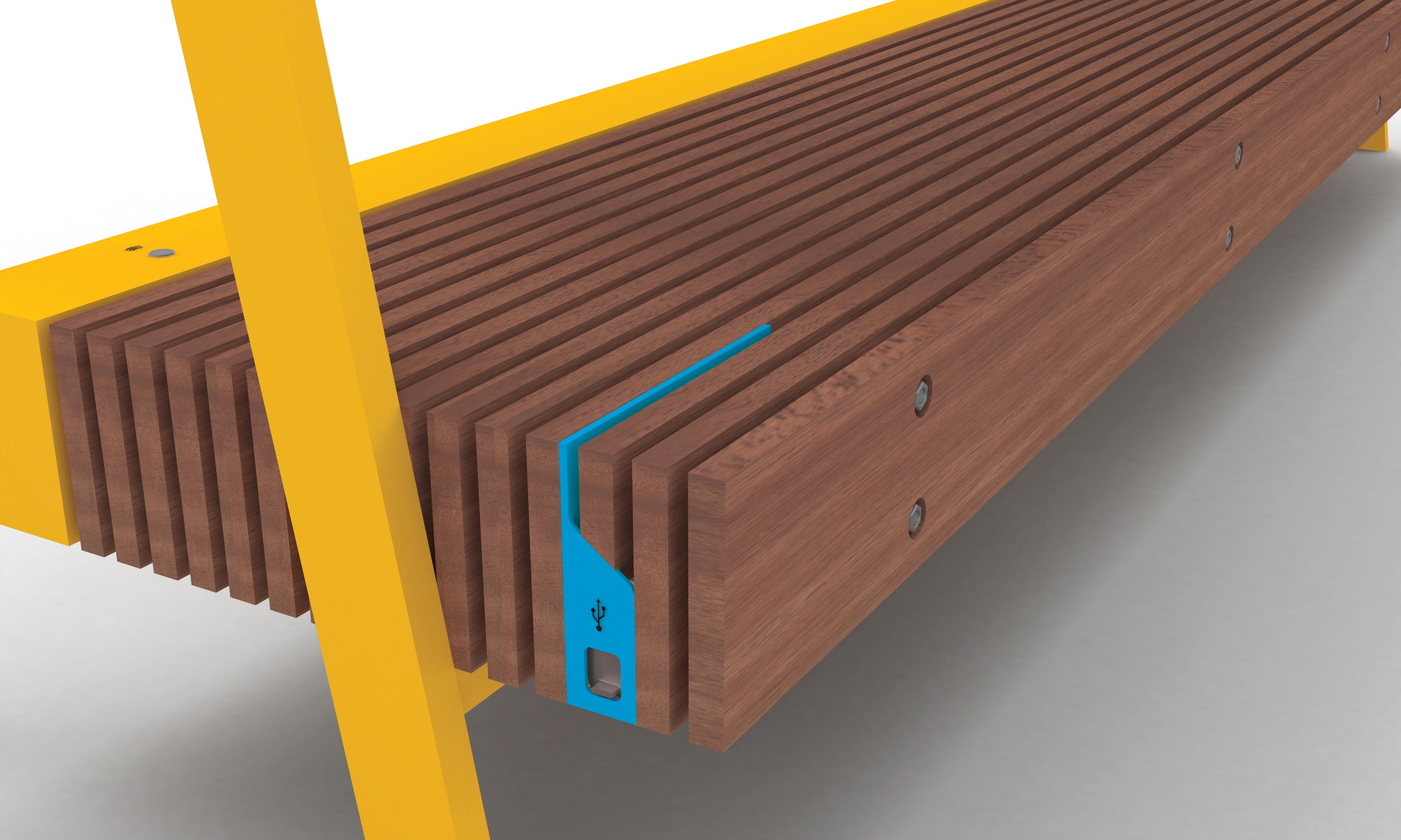 Solar Park Bench - Woody Solar