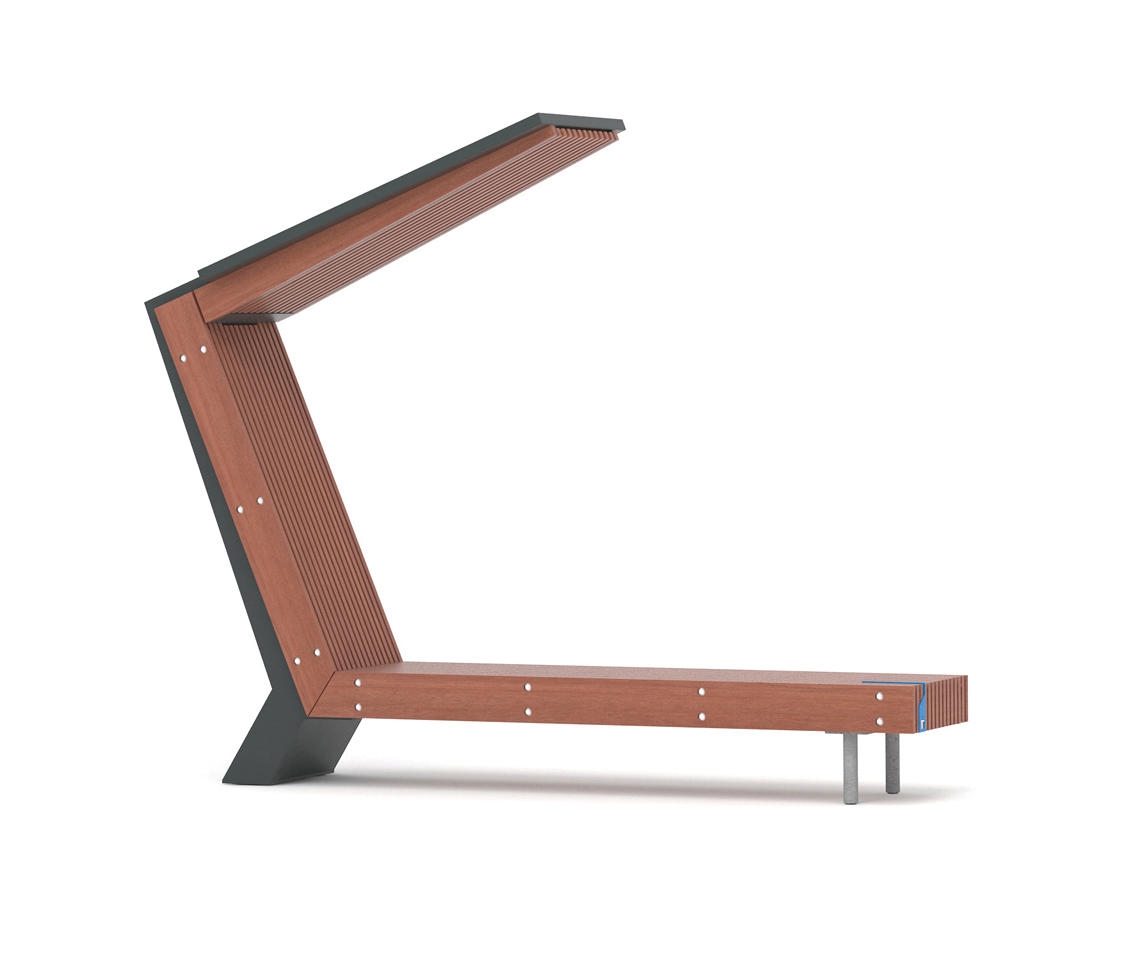 Solar Park Bench - Woody Scorpio