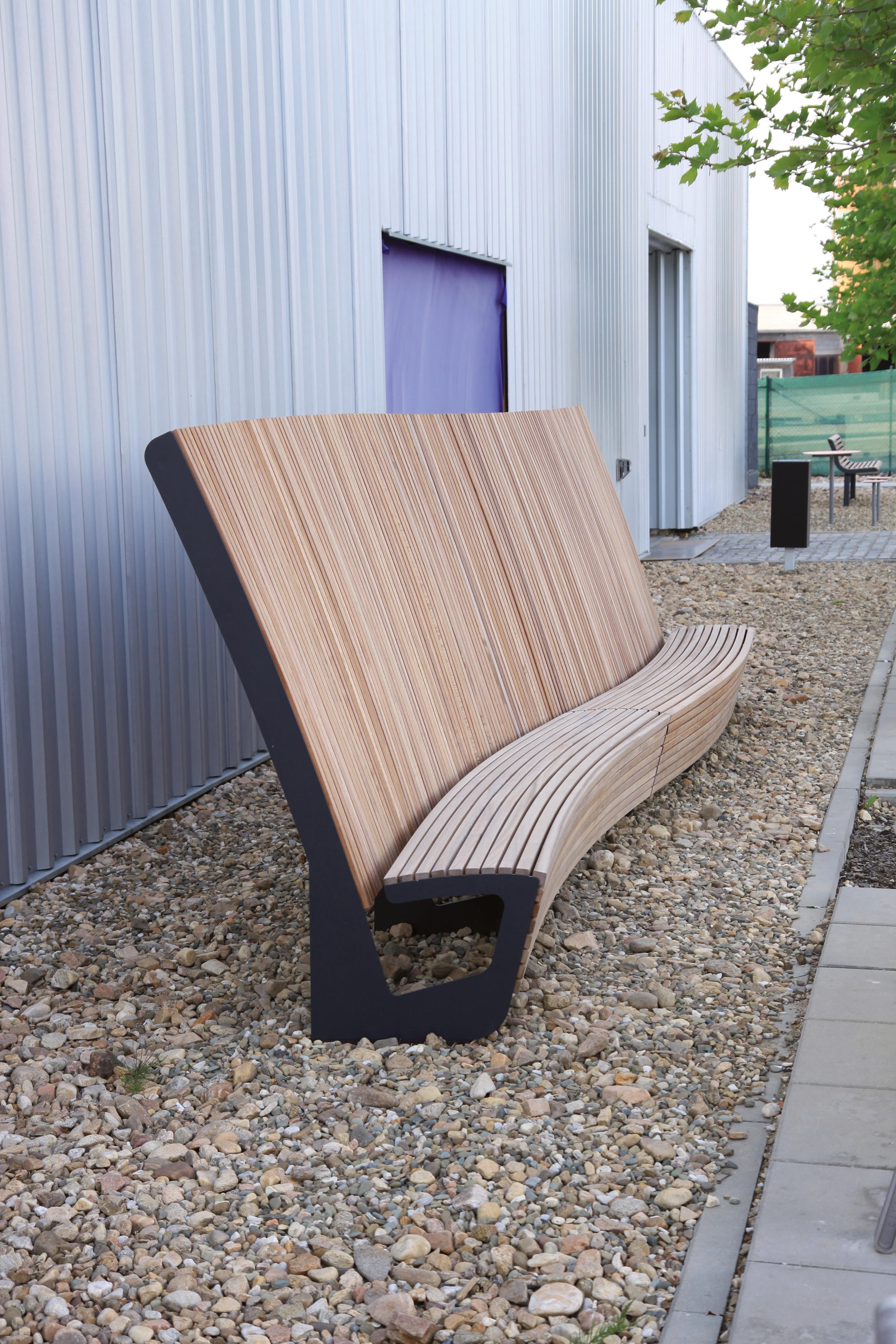 Curved Park Bench - Landscape