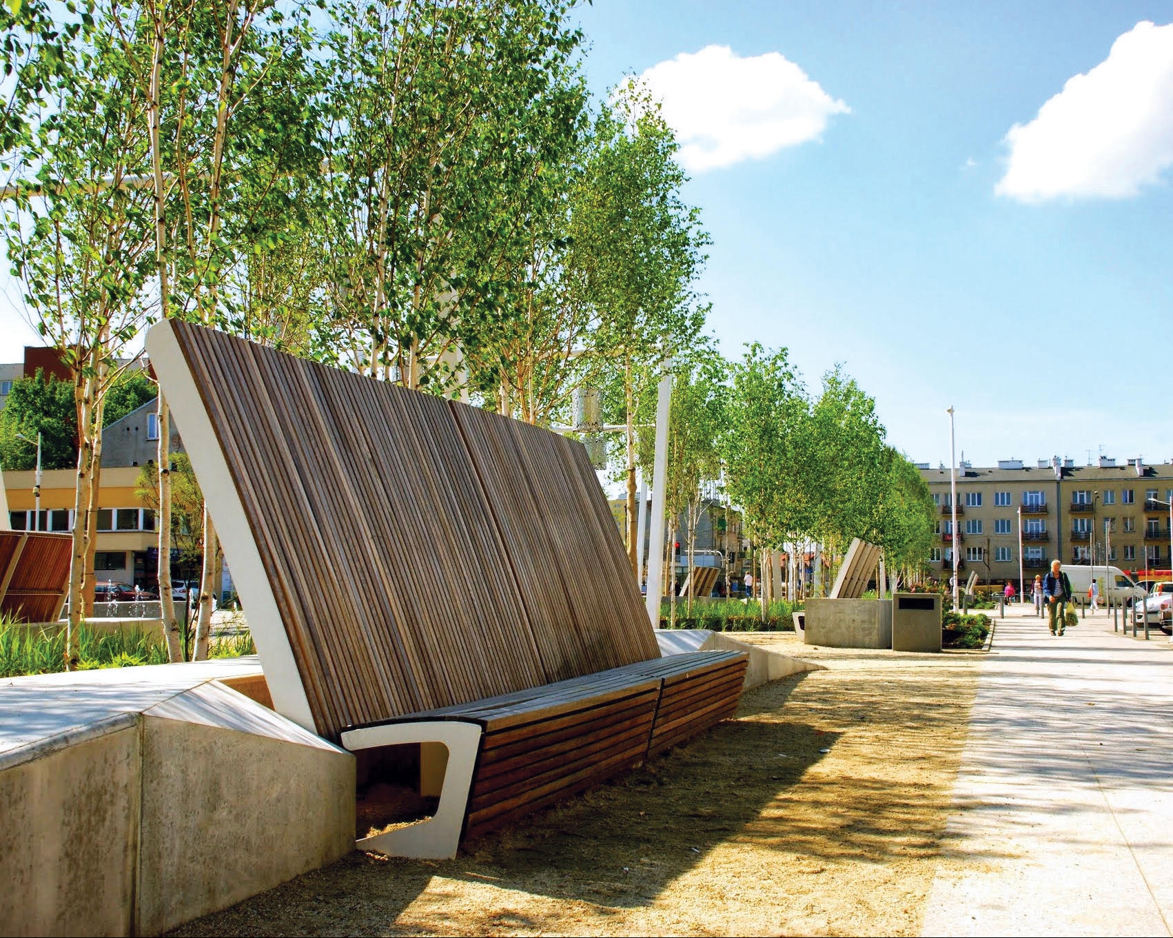 Curved Park Bench - Landscape