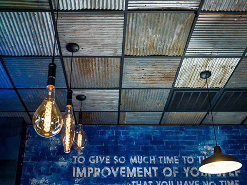 Corrugated metal hotsell light fixture