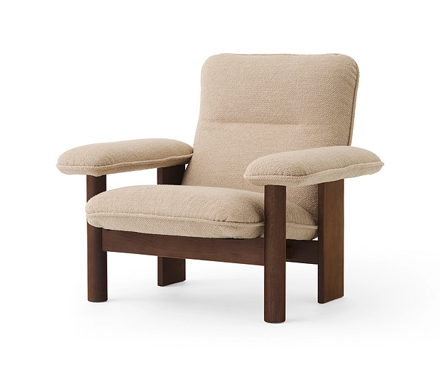 Brasilia Lounge Chair | Dark Stained Oak | Bouclé 02
