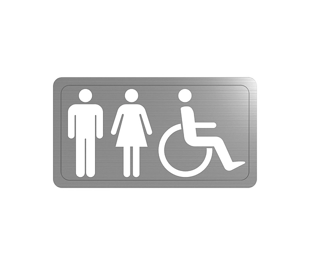 Stainless steel toilet sign