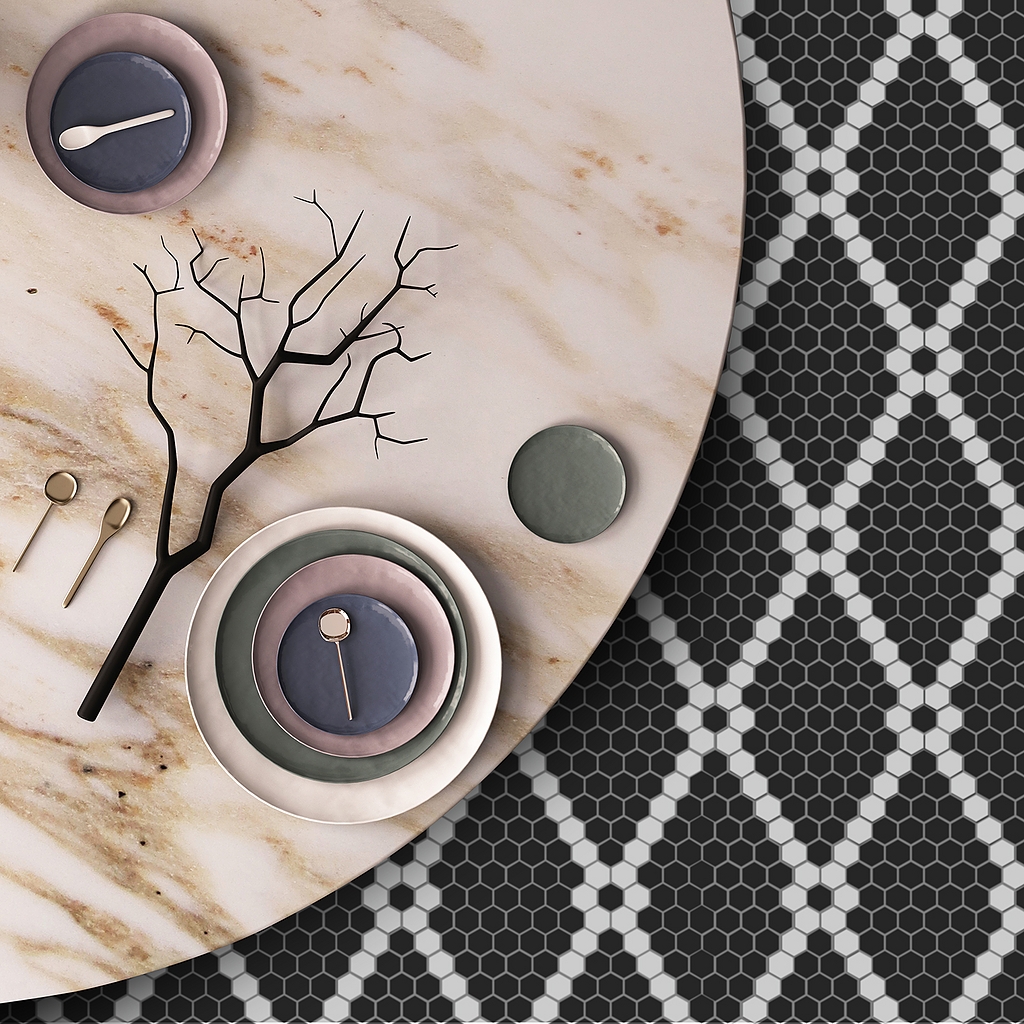 Mosaic Tiles - Black and White