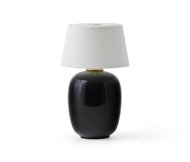 Torso Table Lamp, Portable, Black