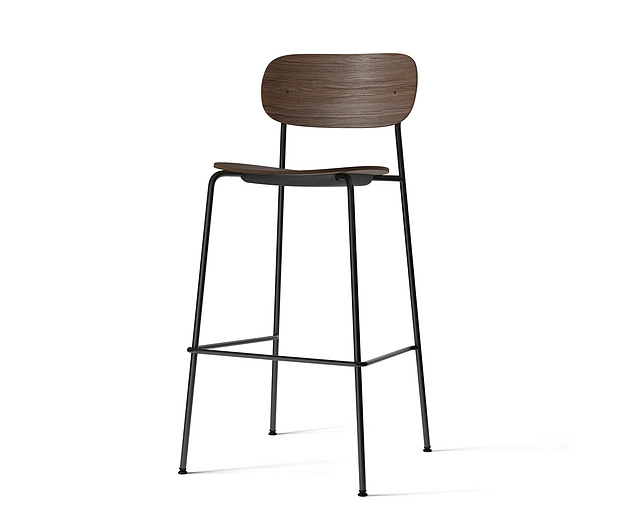 Co Bar Chair, Black Steel | Dark Stained Oak