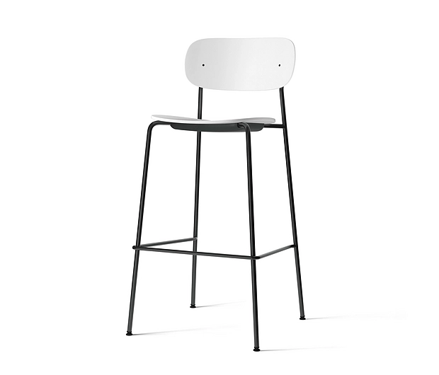 Co Bar Chair, Black Steel | White Plastic