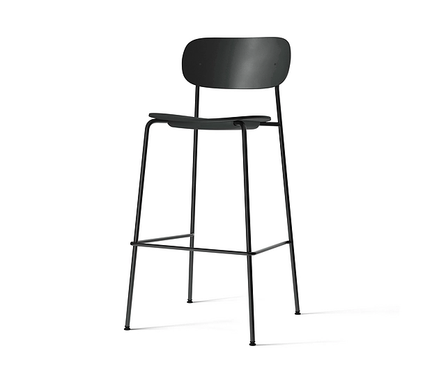 Co Bar Chair, Black Steel | Black Plastic