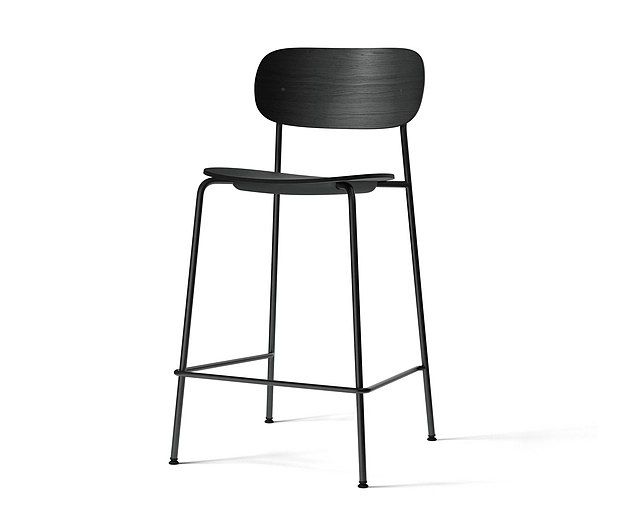 Co Counter Chair, Black Steel | Black Oak