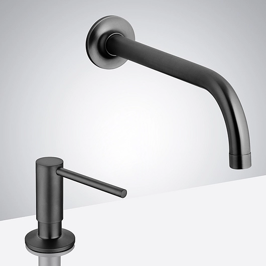 Touchless Faucet + Manual Soap Dispenser - Black