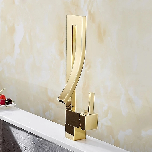 Verona Deck Mount Single Handle Faucet - Gold