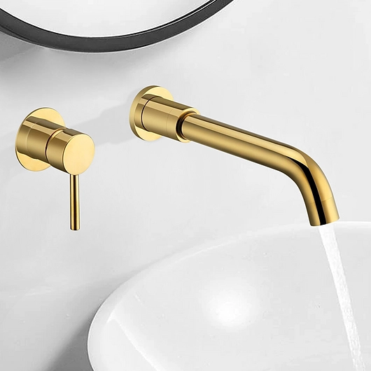 Wall Mount Faucets - Milan Single Lever - Gold