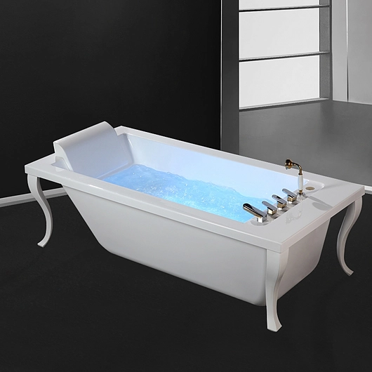 Fontana Chicago One Person Solid Surface Indoor Soaking Bathtub