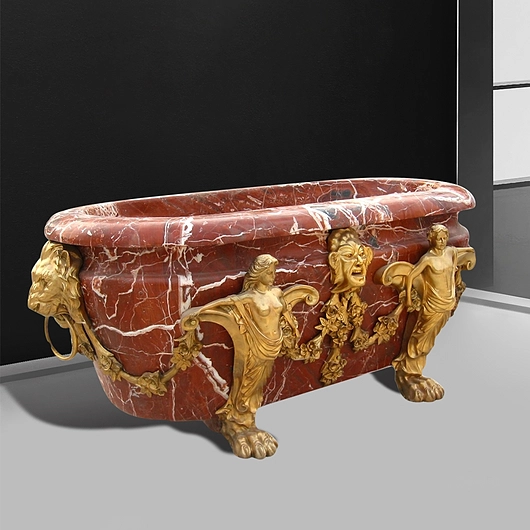 Fontana Sierra Luxury Carved Marble Indoor Bathtub