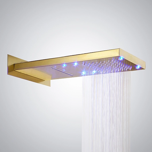 Fontana Lenox LED WaterFall/RainFall Gold Finish Shower Head