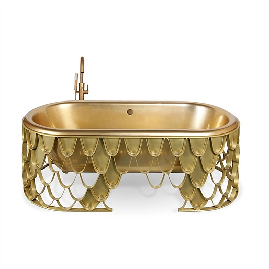 Fontana Atlanta Gold Luxury Indoor Soaking Brass Bathtub