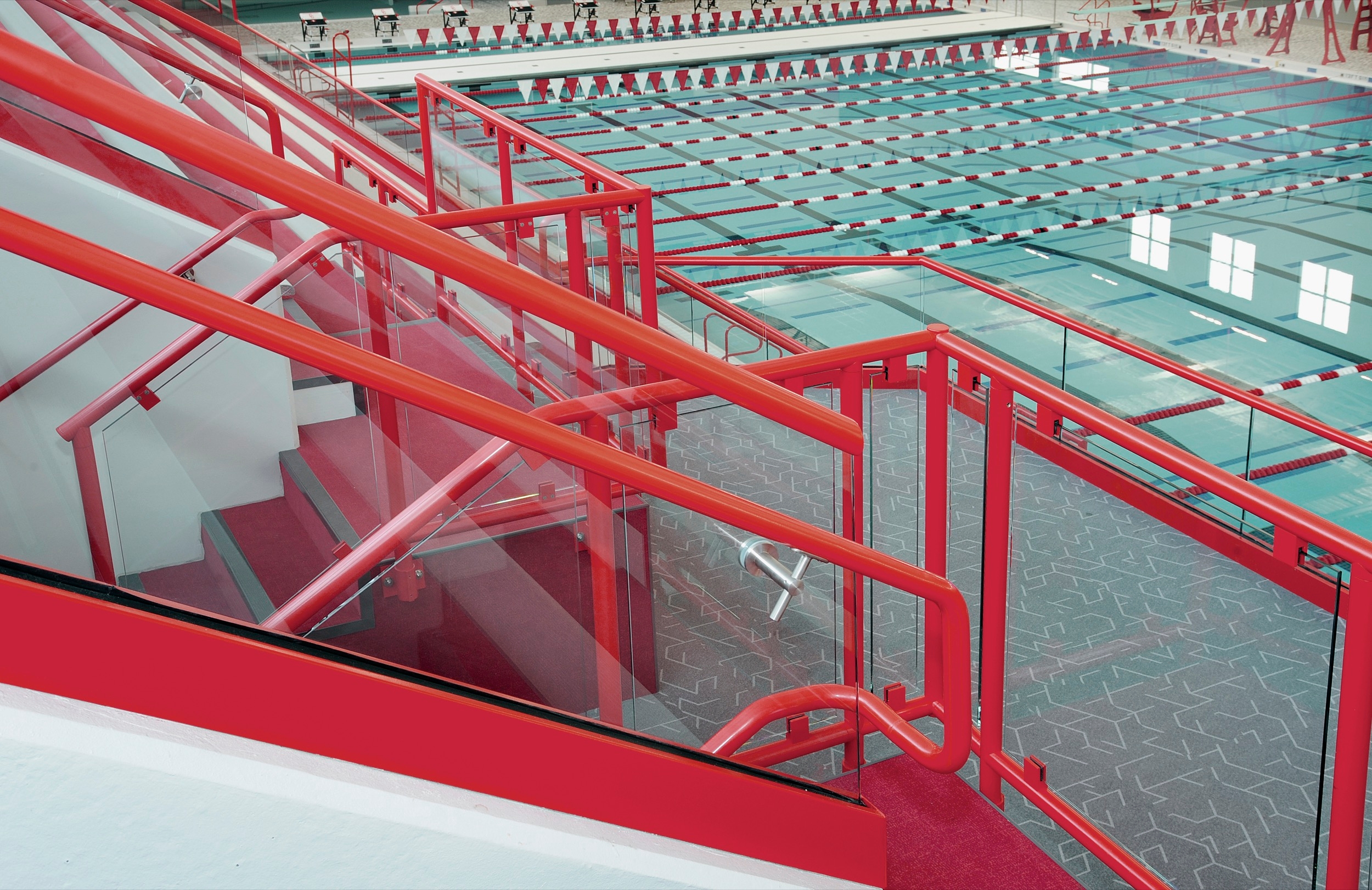 Structural Railings in High School Natatorium
